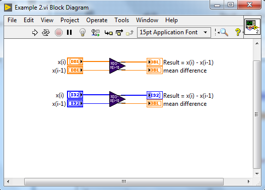 Calling Malleable VI code snippet for calculating array difference